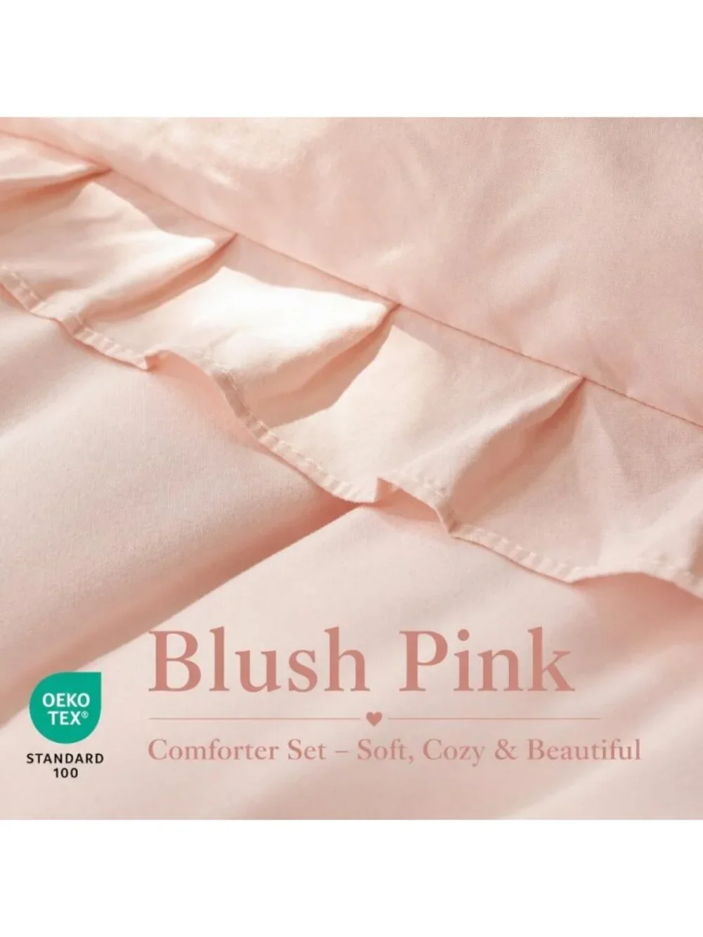Blush Pink Ruffle Comforter Set Queen - Soft, Cozy Bedding for Stylish Bedrooms